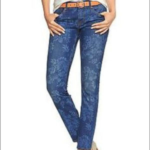 GAP 1969 Always Skinny Floral Crop Jeans ~ A384